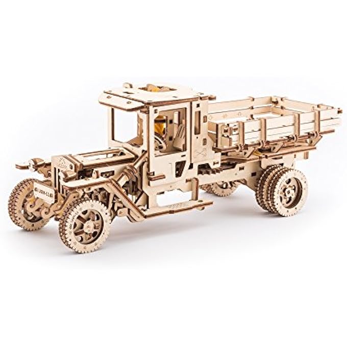 MADE IN EUROPE, 3D WOODEN PUZZLE TRUCK EDUCATIONAL WITH 420 PARTS, STEM LEARNING, DIY SELF ASSEMBLY, WOODCRAFT CONSTRUCTION TOY, PERFECT FOR GIFTING, NO GLUE NEEDED, BROWN, UGR-70015 - Image 2